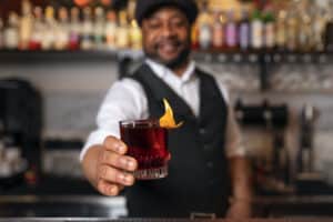 Bartender prepared a drink