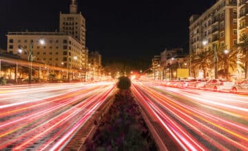 speed neon lights city
